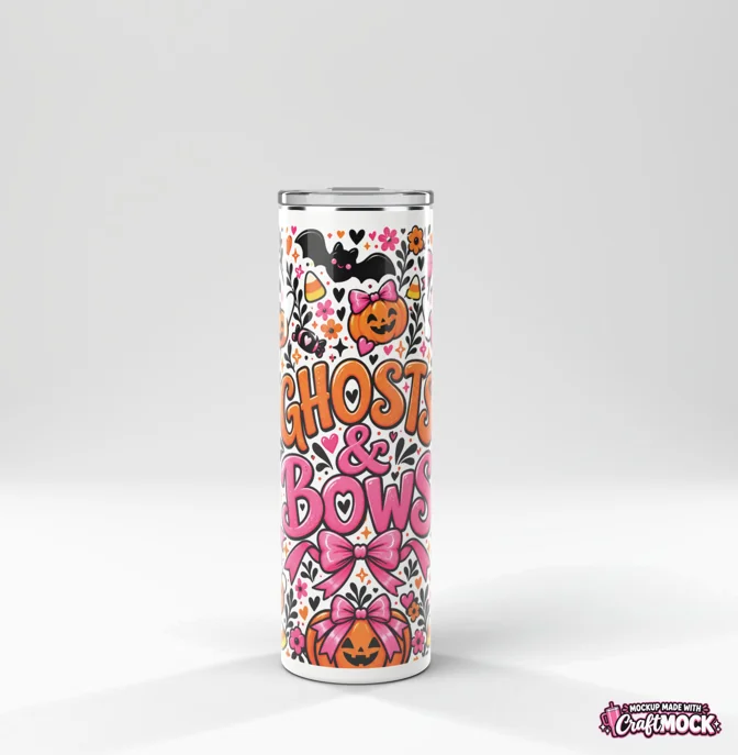 Halloween tumbler product mockup generated with CraftMock